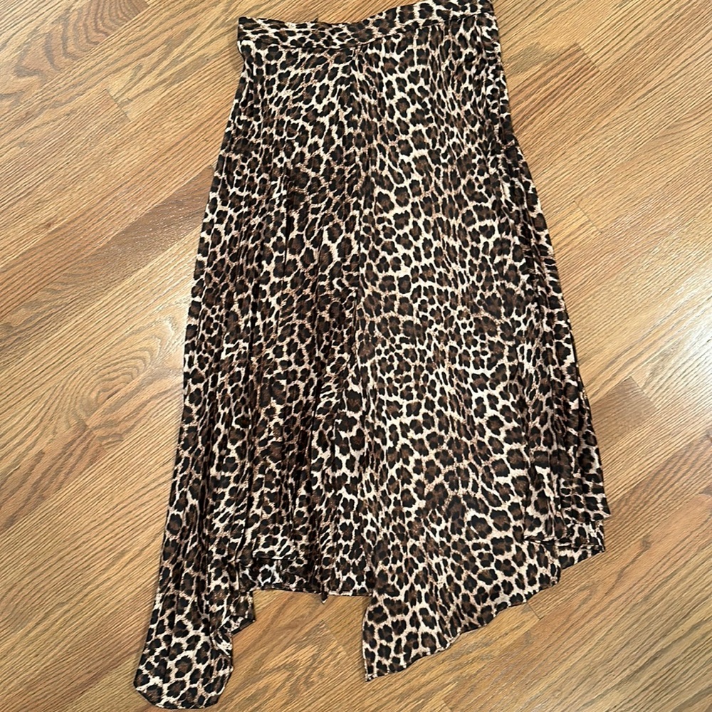 Zara leopard print medi skirt